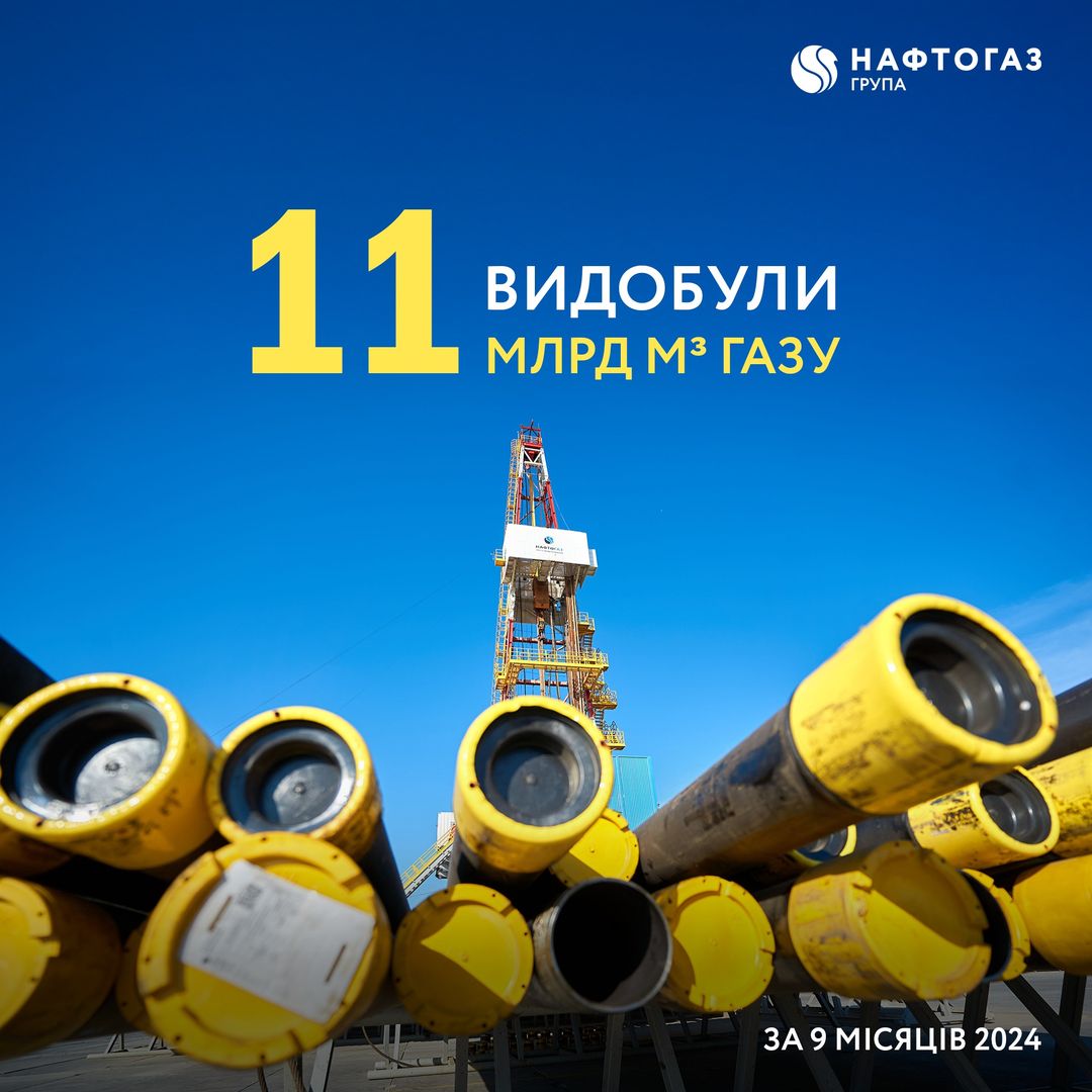 З початку 2024 року Група Нафтогаз видобула понад 11 млрд куб. м газу