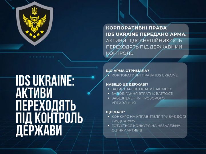 АРМА прийняло в управління корпоративні права групи IDS Ukraine