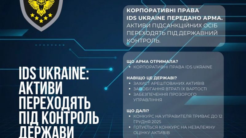 АРМА прийняло в управління корпоративні права групи IDS Ukraine