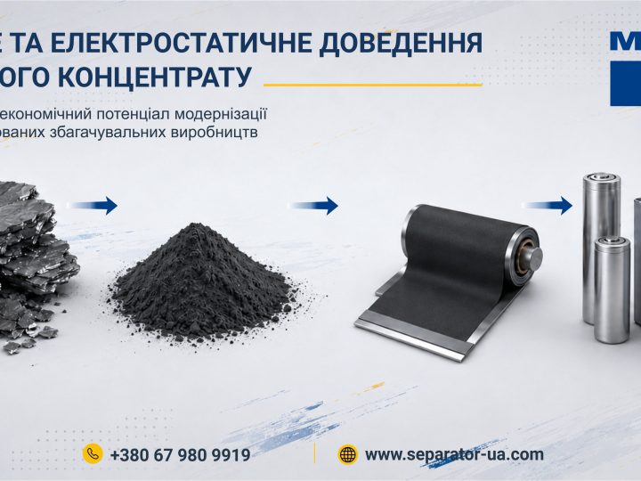 Магнітне та електростатичне доведення графітового концентрату