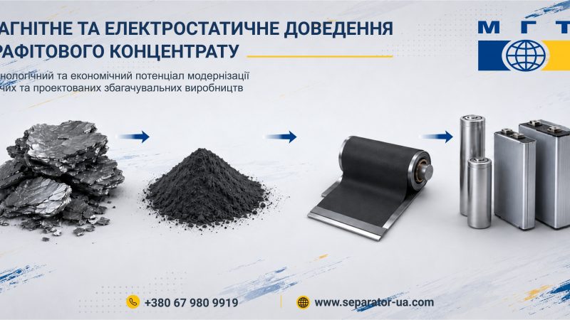 Магнітне та електростатичне доведення графітового концентрату