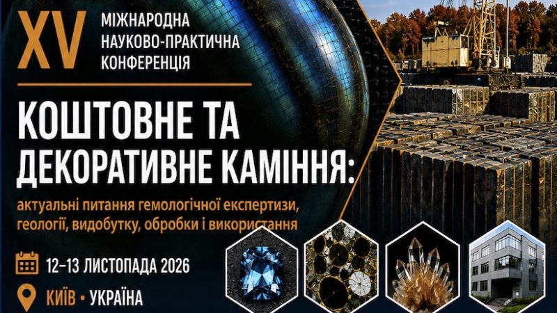 Анонс: XV Міжнародна конференція «Коштовне та декоративне каміння»