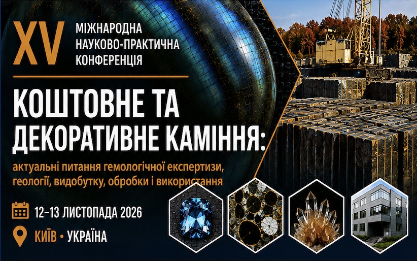 Анонс: XV Міжнародна конференція «Коштовне та декоративне каміння»